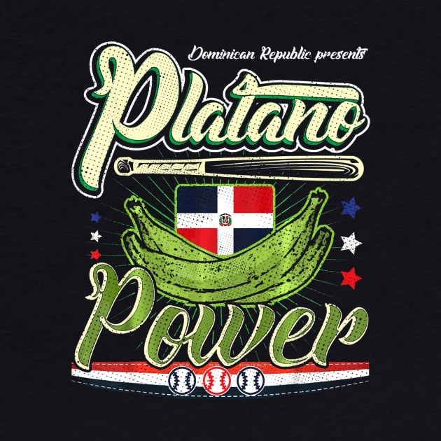 Dominican Republic Baseball Platano Power Flag by Vigo